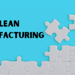 Lean manufacturing tool depicted as a missing white puzzle piece beside the title “Lean Manufacturing.”