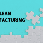 Master Lean concept shown as a missing white puzzle piece beside the bold title “Lean Manufacturing.”