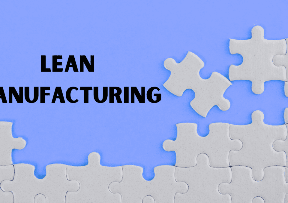Lean certification concept illustrated by a missing white puzzle piece beside the title “Lean Manufacturing.”