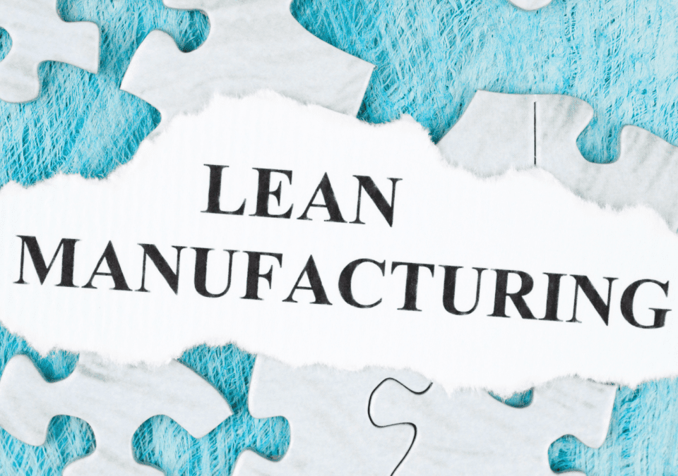 Puzzle with torn paper displaying "Lean Manufacturing" as part of 5S Lean Production.