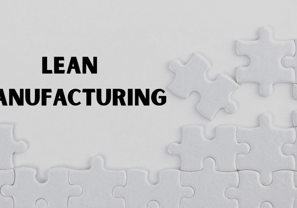 Puzzle highlighting lean manufacturing training courses with one missing white piece beside the title “Lean Manufacturing.”