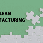 Missing-piece puzzle visualising the 8th waste in Lean—unused talent—beside the title “Lean Manufacturing.”