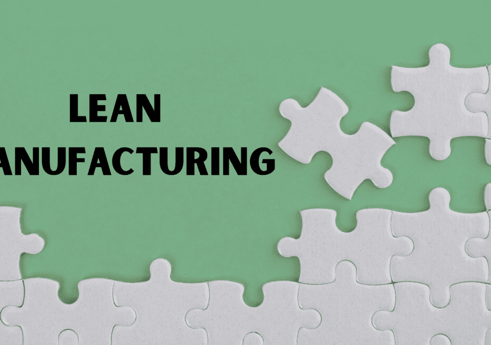 Missing-piece puzzle visualising the 8th waste in Lean—unused talent—beside the title “Lean Manufacturing.”