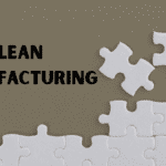 Lean Production Manufacturing puzzle with one missing piece beside the bold title “Lean Manufacturing.”