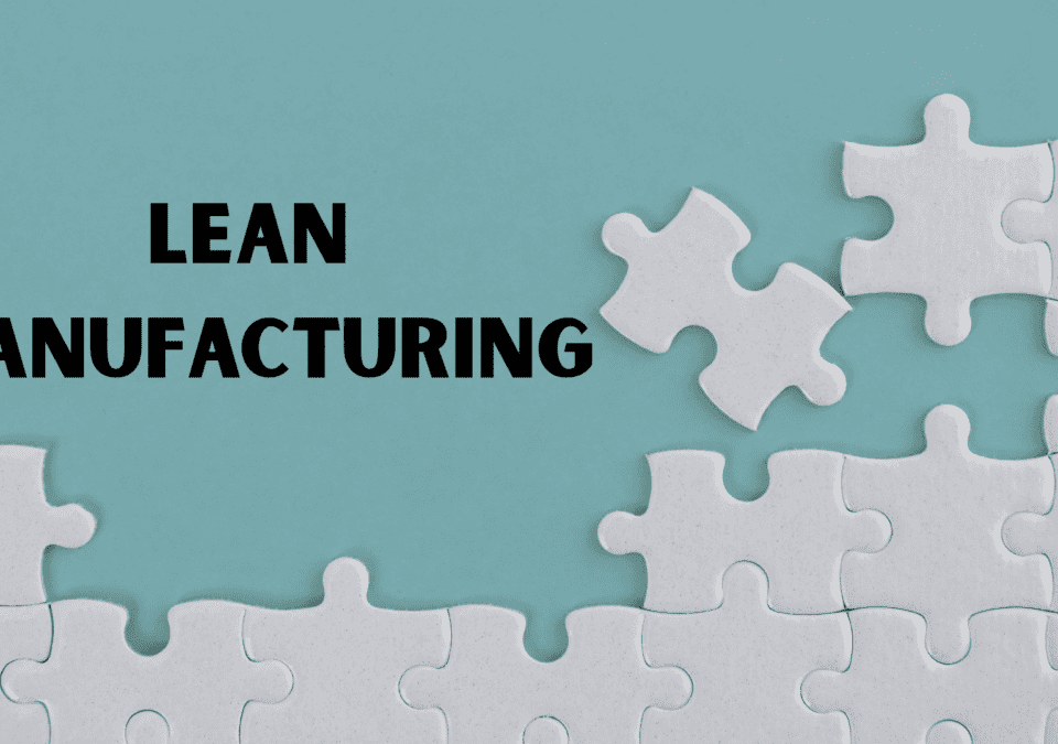 Puzzle illustration symbolising lean productivity beside the title “Lean Manufacturing.”