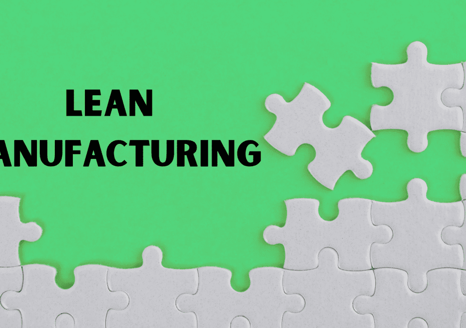 training in lean – Lean Manufacturing concept with puzzle pieces on green background representing structured process improvement
