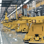 Automated guided vehicles in a Lean production line demonstrating What Is Lean in Business.