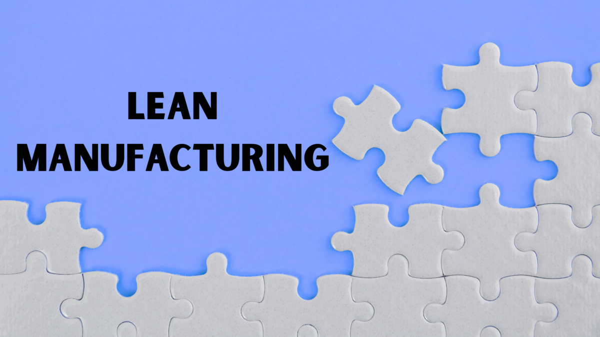 Lean certification concept illustrated by a missing white puzzle piece beside the title “Lean Manufacturing.”