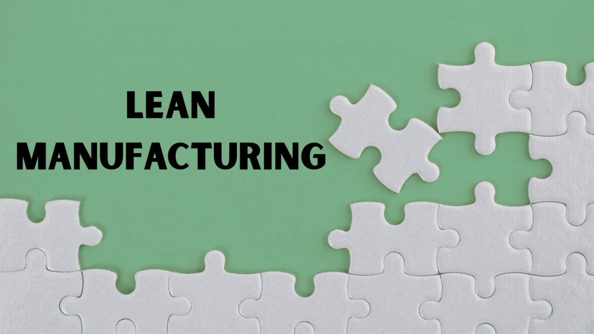 Missing-piece puzzle visualising the 8th waste in Lean—unused talent—beside the title “Lean Manufacturing.”