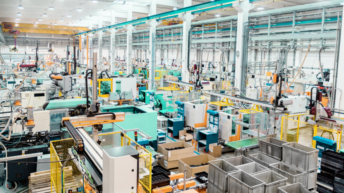 Modern production line illustrating visual order and efficiency — a perfect way to define 5S methodology in practice. 