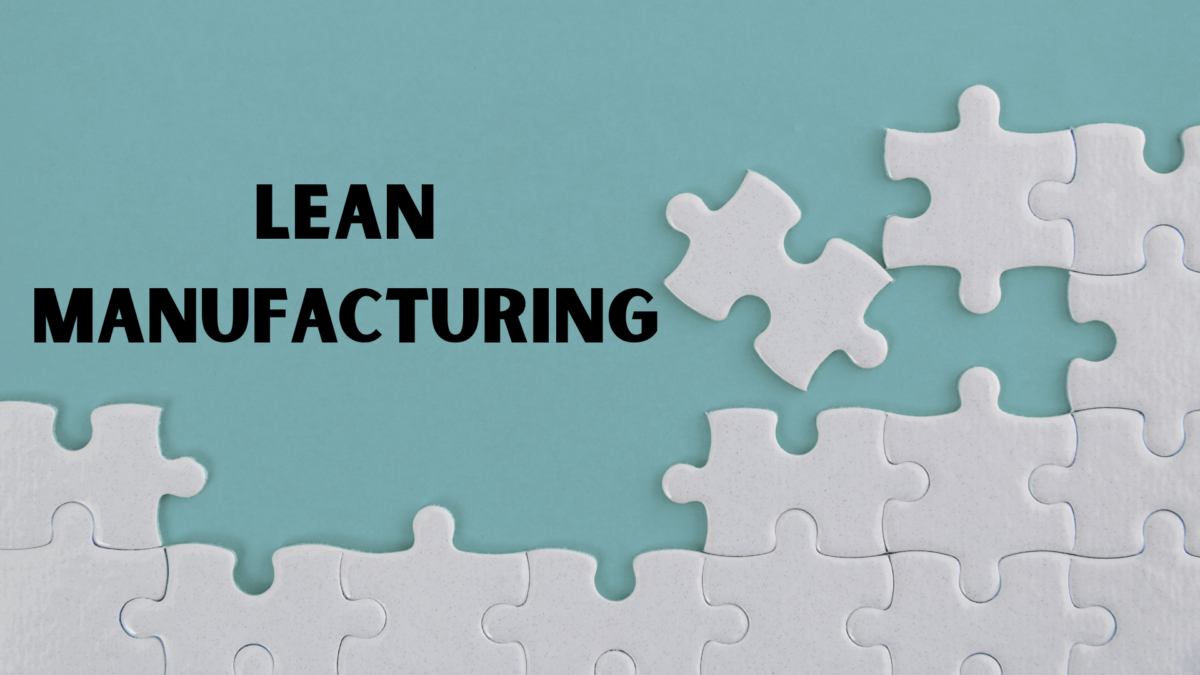Puzzle illustration symbolising lean productivity beside the title “Lean Manufacturing.”