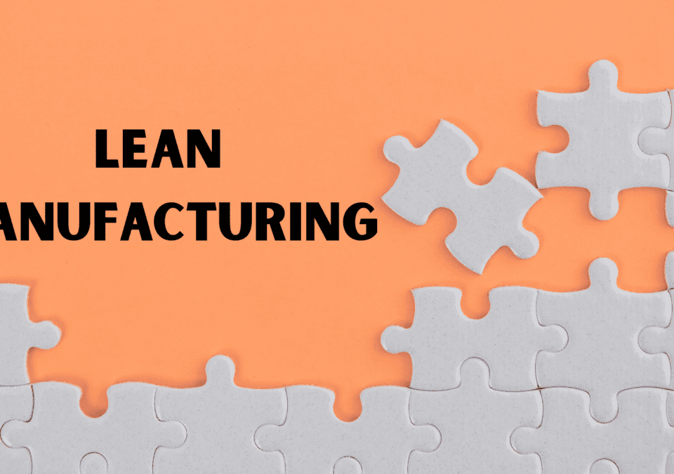 Lean manufacturing class concept shown as a missing white puzzle piece beside the title “Lean Manufacturing.”