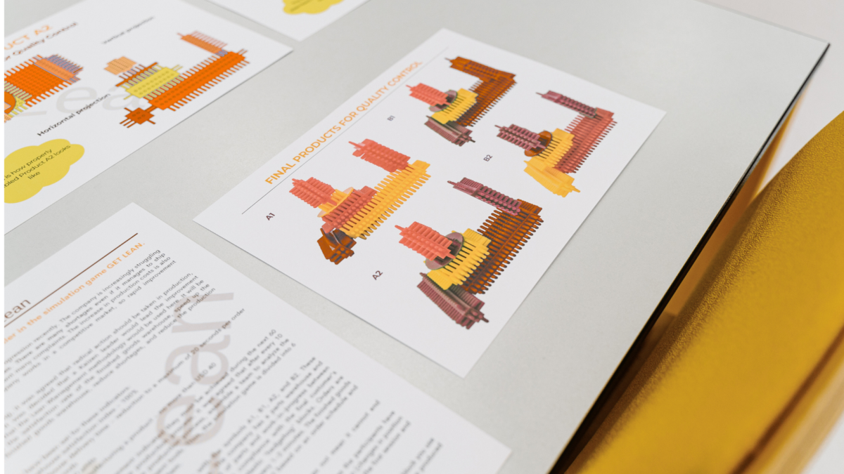 Instruction sheets and quality control samples used in a Lean simulation for Training Lean Management. 