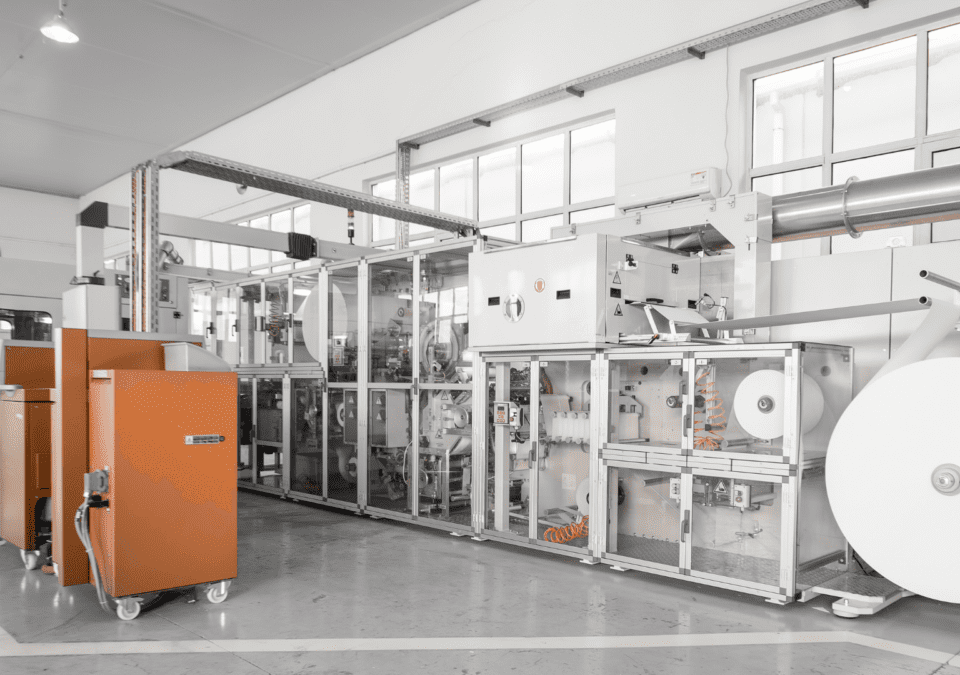 Clean, single-piece-flow converting line shows what lean production looks like on the shop floor.