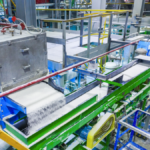Lean production just-in-time process in an advanced industrial facility.