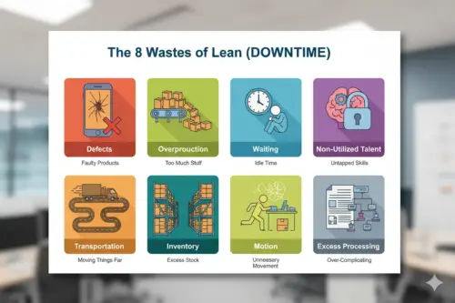 8 wastes of lean in DOWNTIME